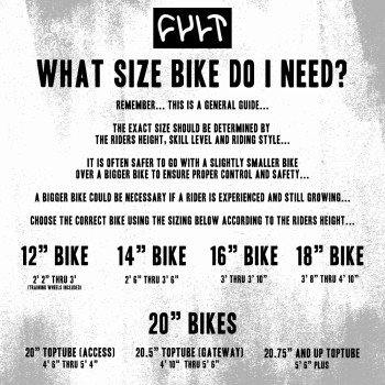 Cult 16" Bike sizing Chart